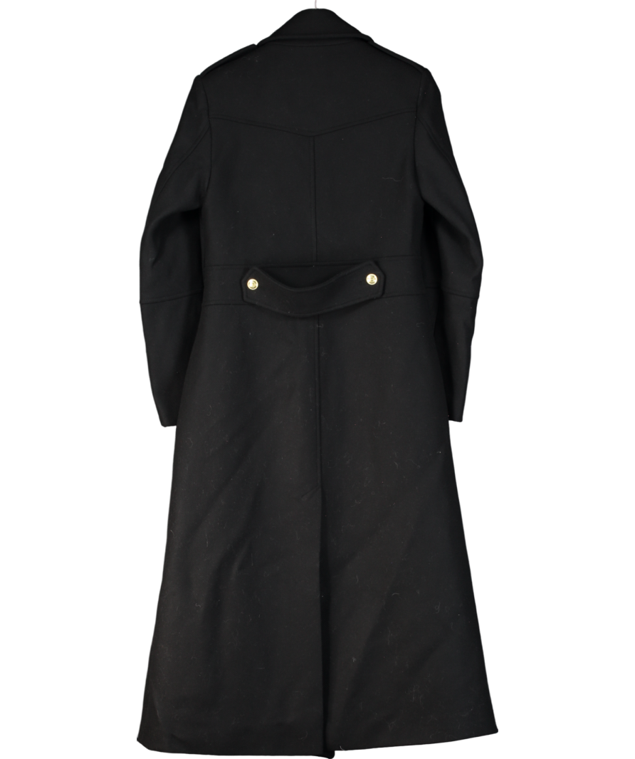 Karen Millen Black Wool Blend Military Coat UK 8