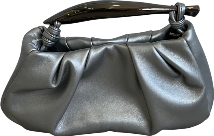 Anthropologie Metallic Asymmetric Hardware Handlebag One Size