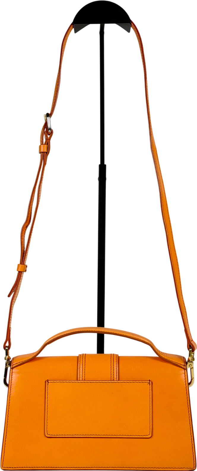 JACQUEMUS Orange Leather Le Grand Bambino Top-handle Bag