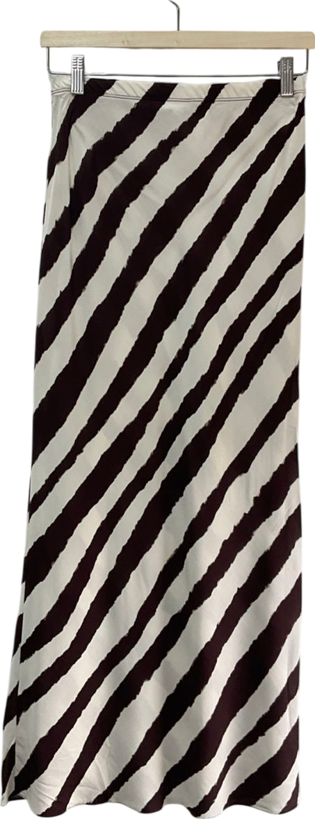 New Look White Zebra Print Maxi Skirt UK 8