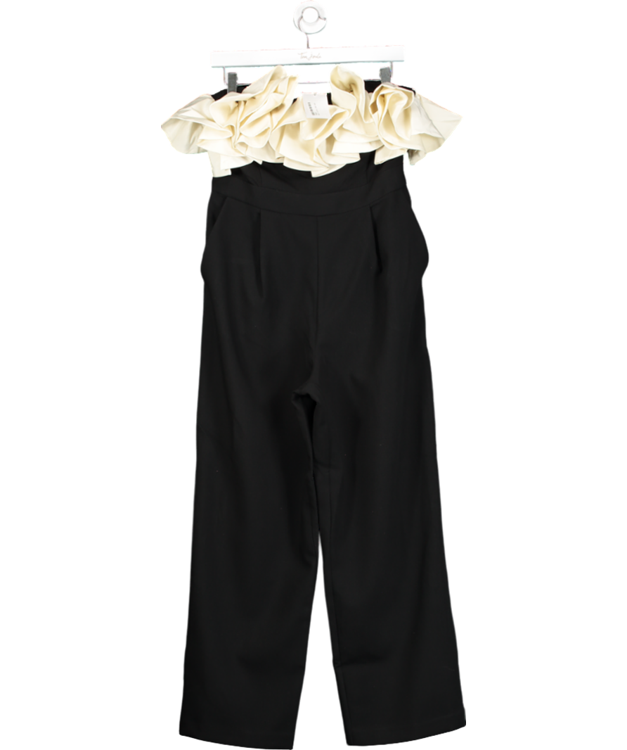 Very Black Bandeau Ruffle Mono Jumpsuit UK 12