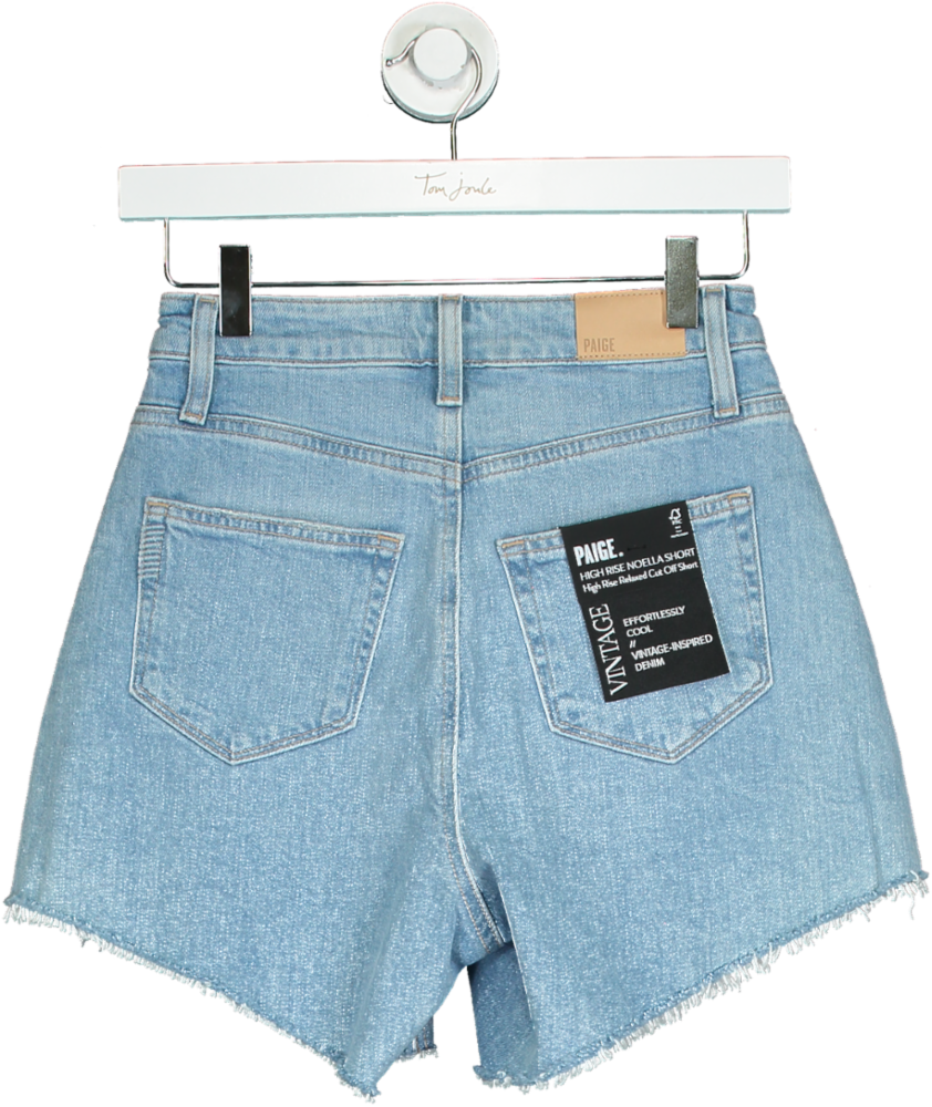 PAIGE Blue High-Rise Denim Shorts W27