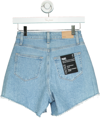 PAIGE Blue High-Rise Denim Shorts W27