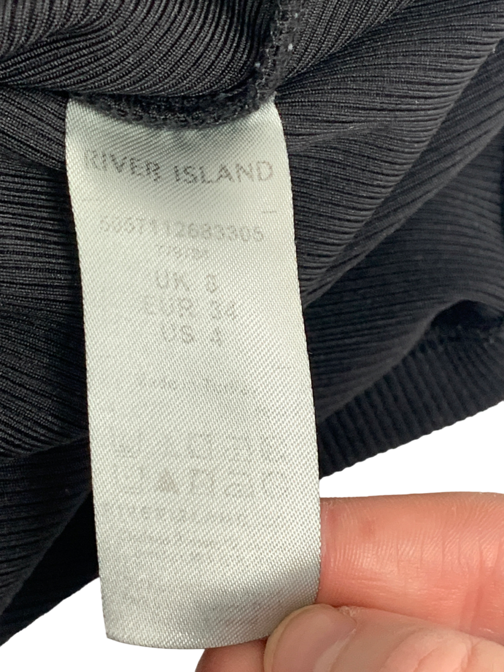 River Island Black Button Up Collar Shirt UK 6