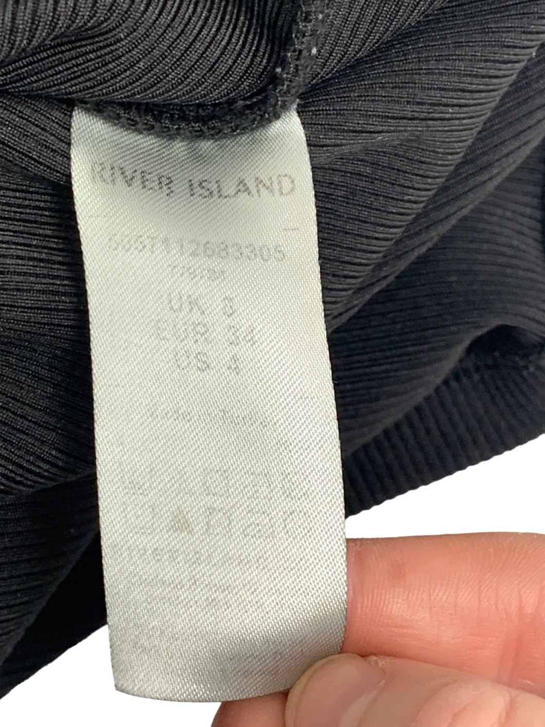 River Island Black Button Up Collar Shirt UK 6