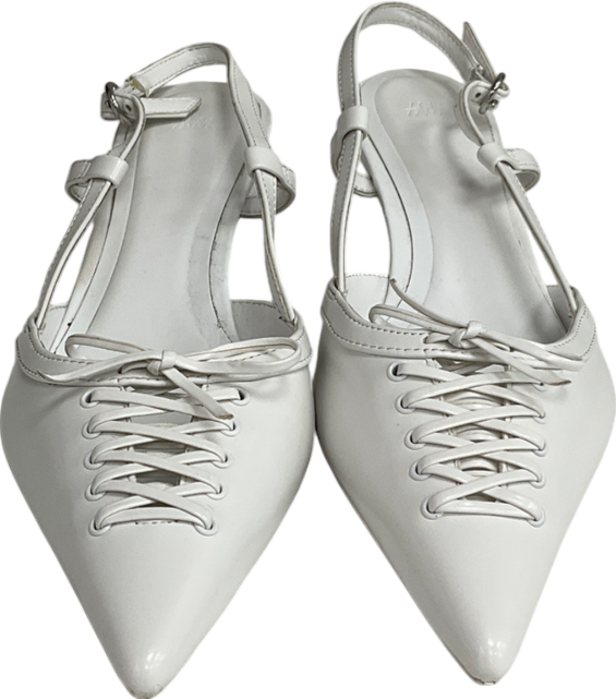 H&M White Lacing-detail Slingbacks UK 5 EU 38 👠