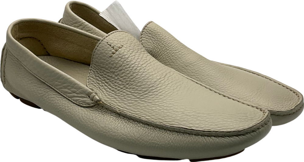 american style Cream pebbled leather Loafers UK 10 EU 44 👞