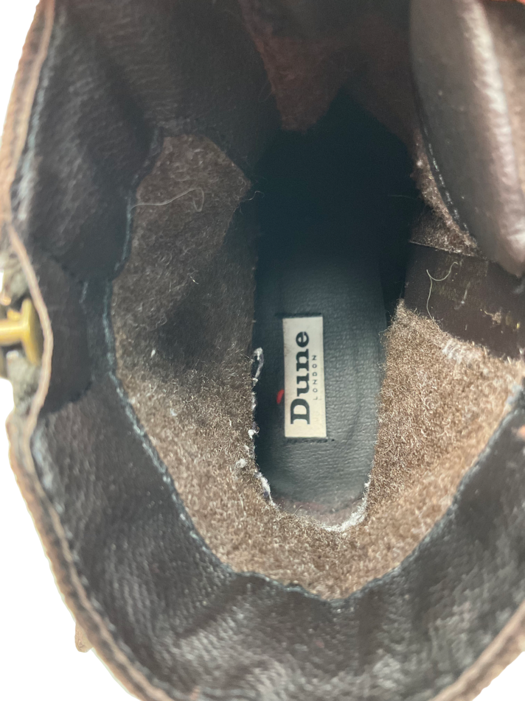 Dune Brown Pandore - Chunky Lace Up Boots UK 5 EU 38 👠