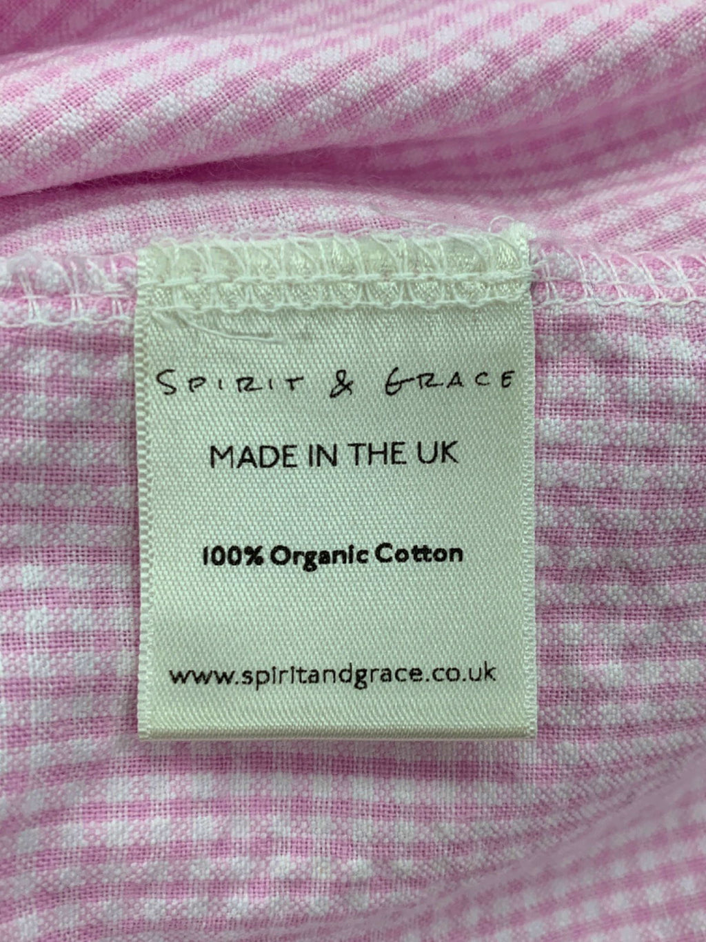 Spirit & Grace Pink Gingham Strappy Smocked Midi Dress UK 6