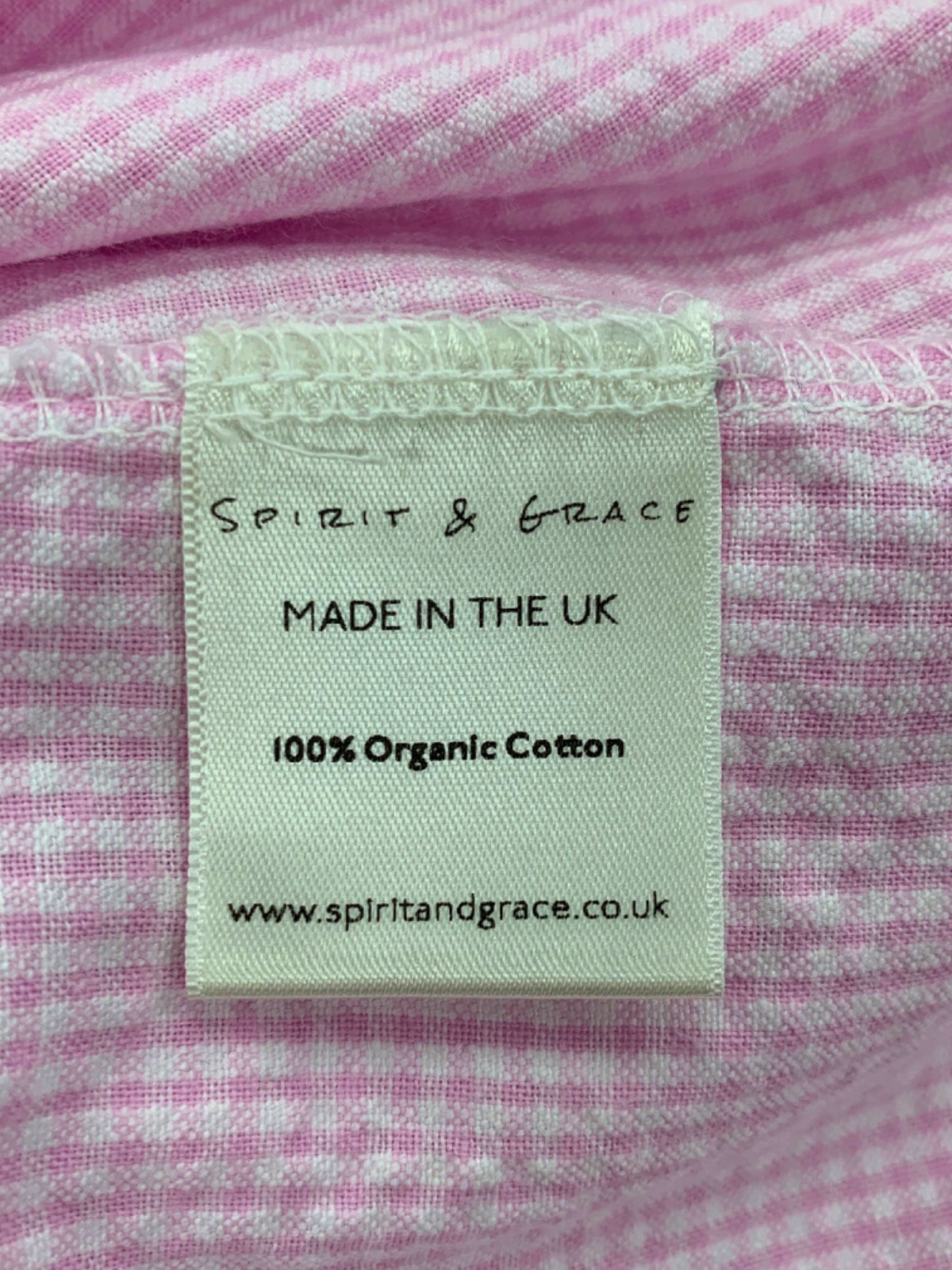 Spirit & Grace Pink Gingham Strappy Smocked Midi Dress UK 6