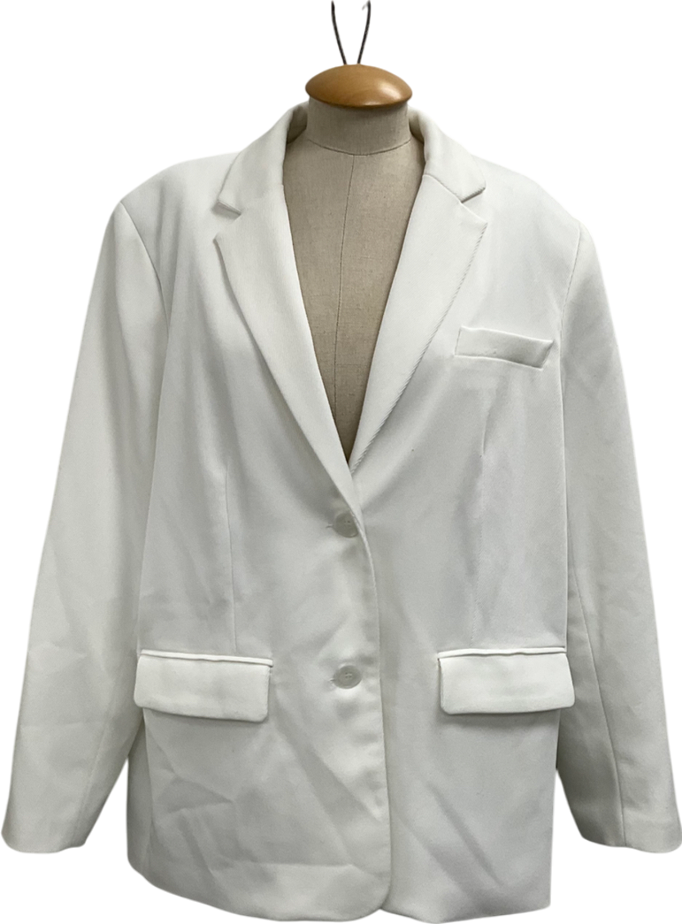 NA-KD White Maxi Oversized Blazer UK 10