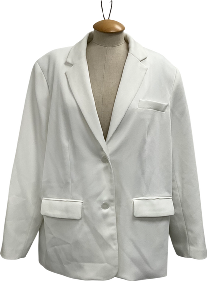 NA-KD White Maxi Oversized Blazer UK 10