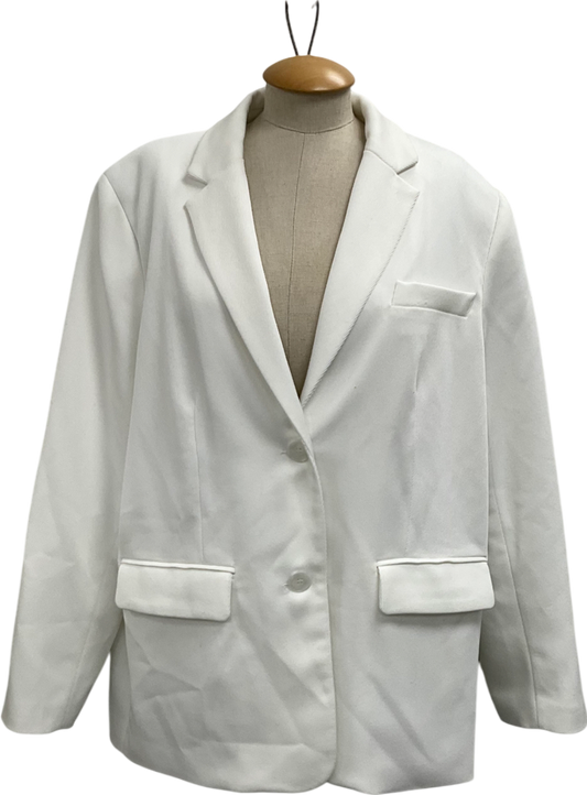 NA-KD White Maxi Oversized Blazer UK 10