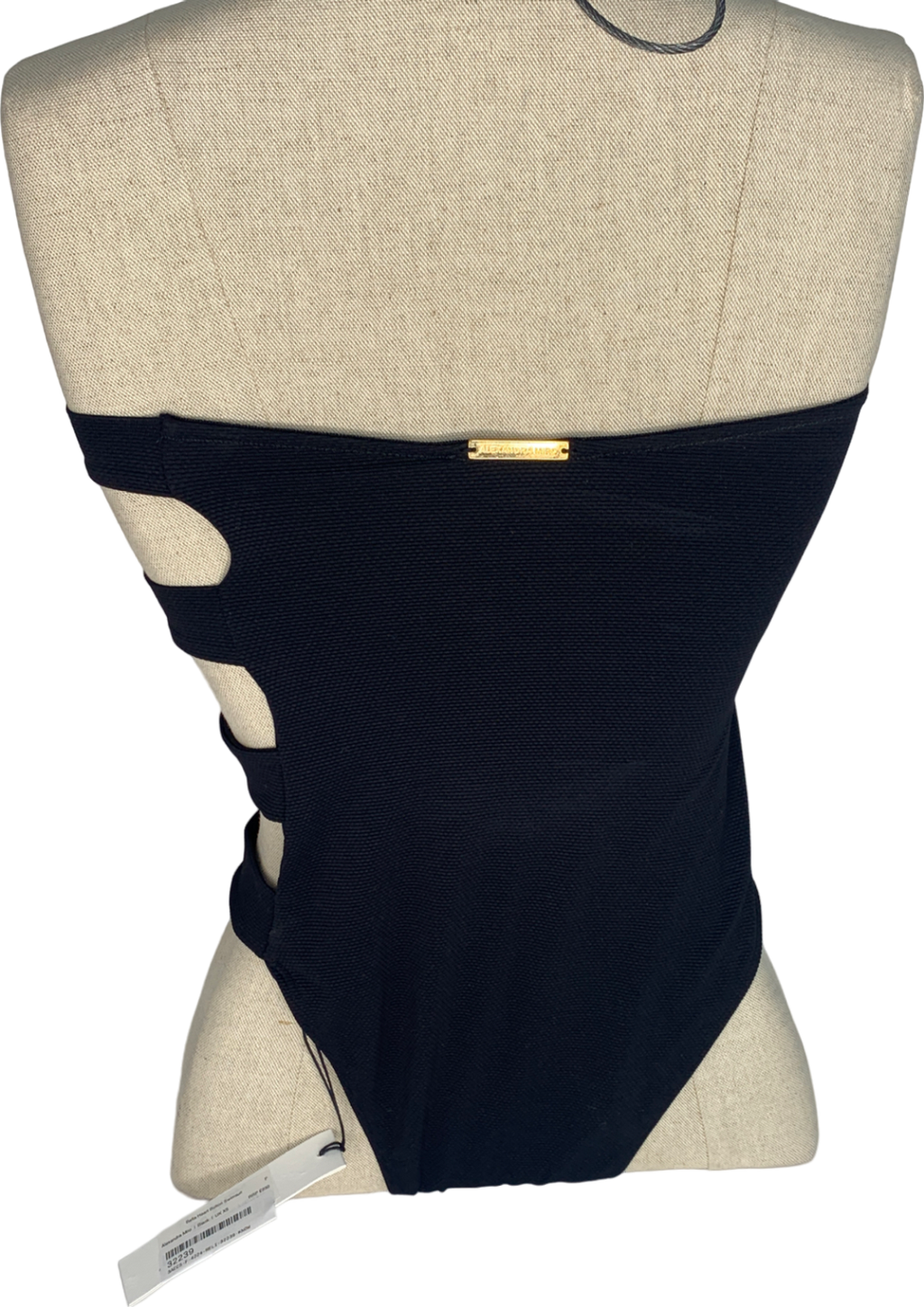 Alexandra Miro Black Bella Heart Button Swimsuit UK XS