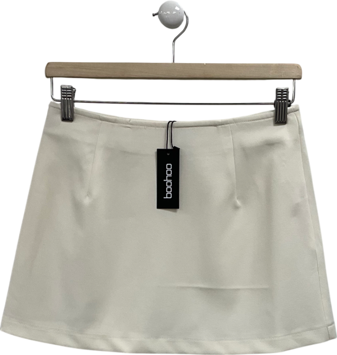 boohoo Cream Tailored Mini Skirt UK 8