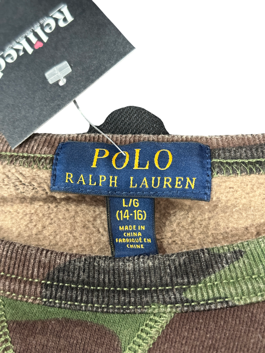 Polo Ralph Lauren Green Vintage Camo Crewneck Jumper 14 Years
