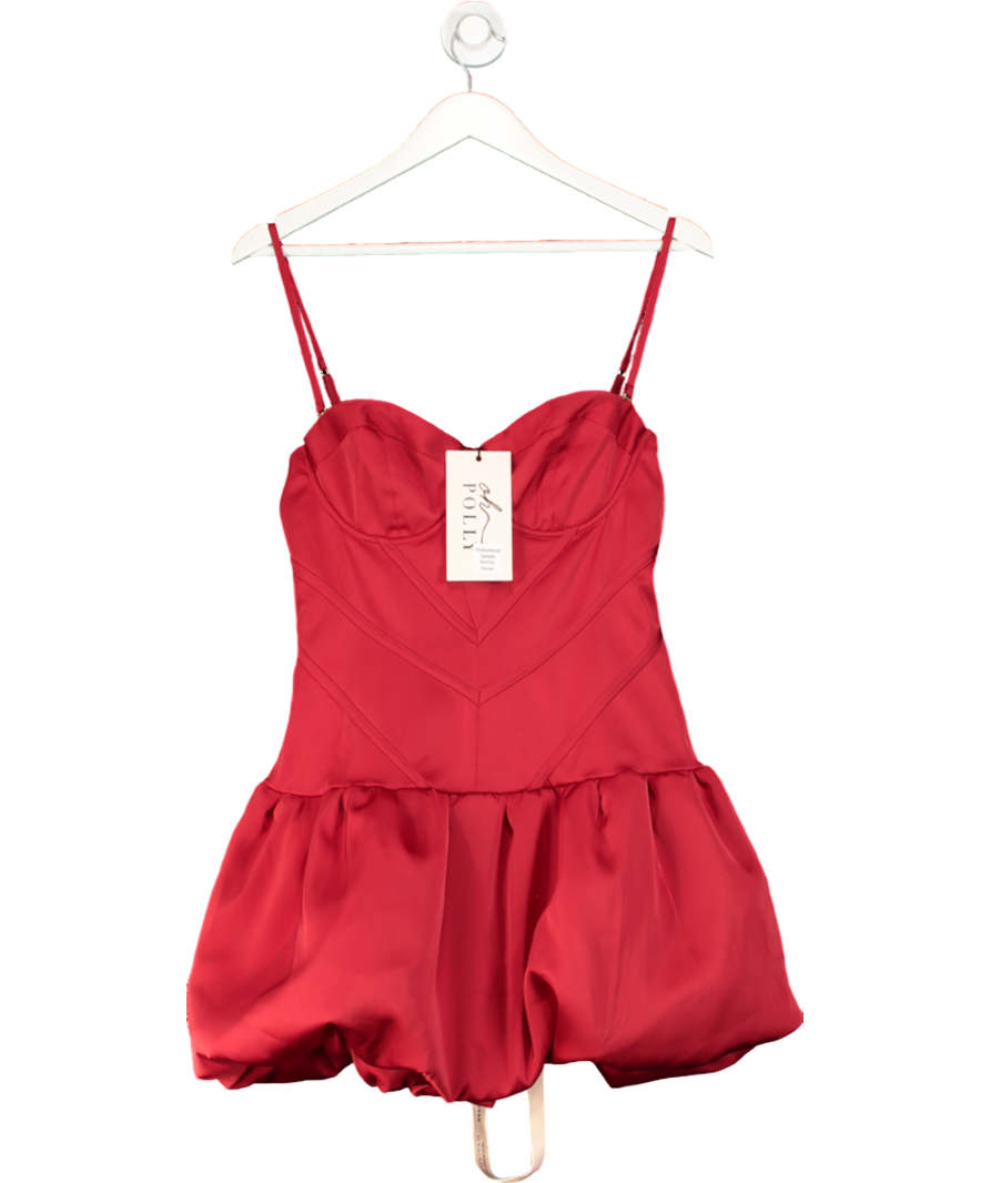 Oh Polly Red Maribel Cut-out Bubble Hem Corset Mini Dress Plus Cup UK 12