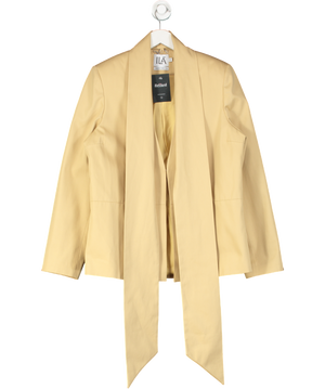 Ila Beige Natural Anny Scarf Detailed Cotton Blazer UK 10
