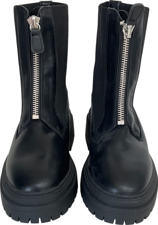 M&S Black Chelsea Chunky Flatform Ankle Boots UK 6 EU 39 👠