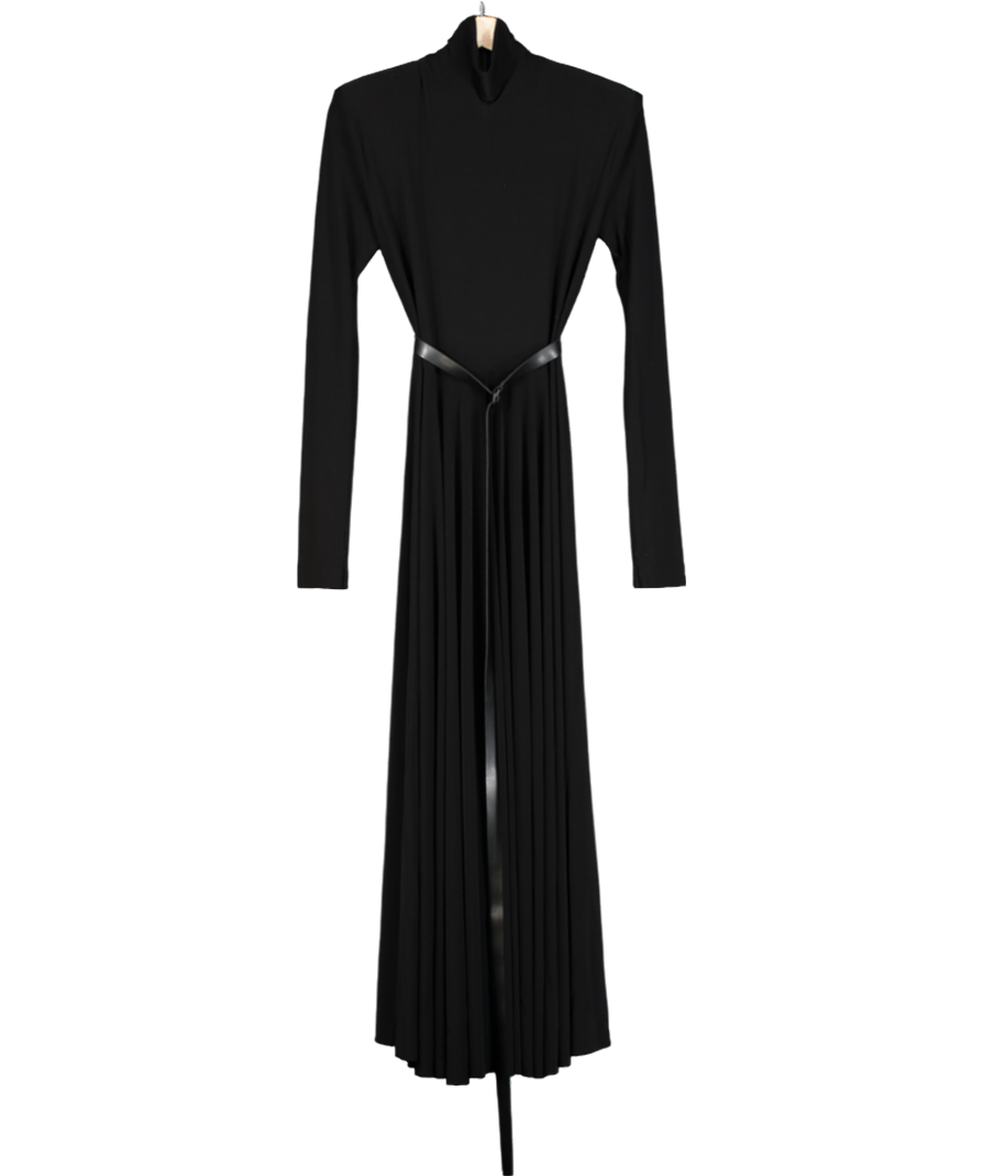 Norma Kamali Black Turtle Neck Midi Dress UK XS