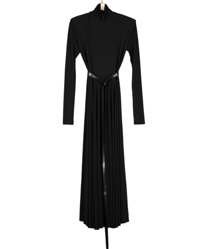 Norma Kamali Black Turtle Neck Midi Dress UK XS