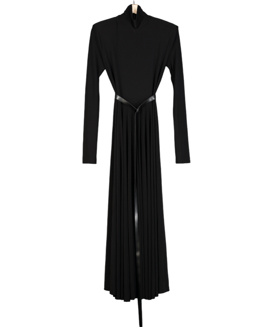 Norma Kamali Black Turtle Neck Midi Dress UK XS