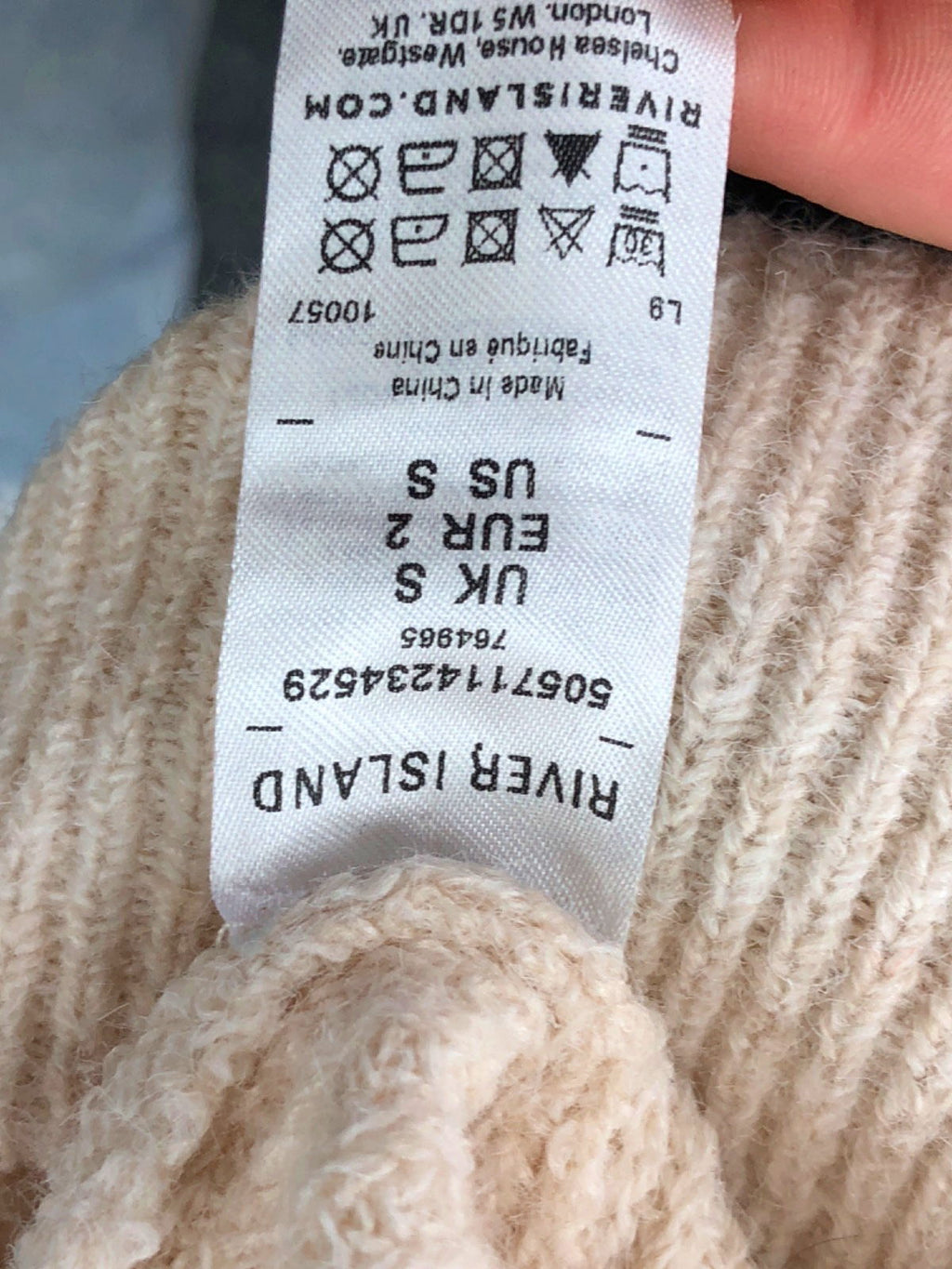 River Island Beige Turtleneck Jumper UK S