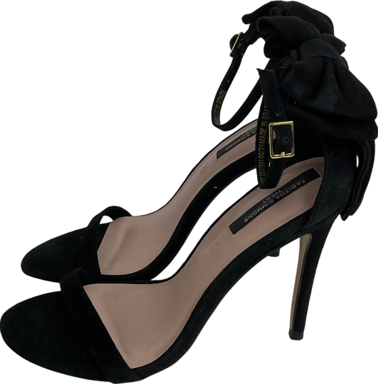 Next Black Tabitha Simmons Lauren Leather Bow Back Sandals UK 4 EU 37 👠