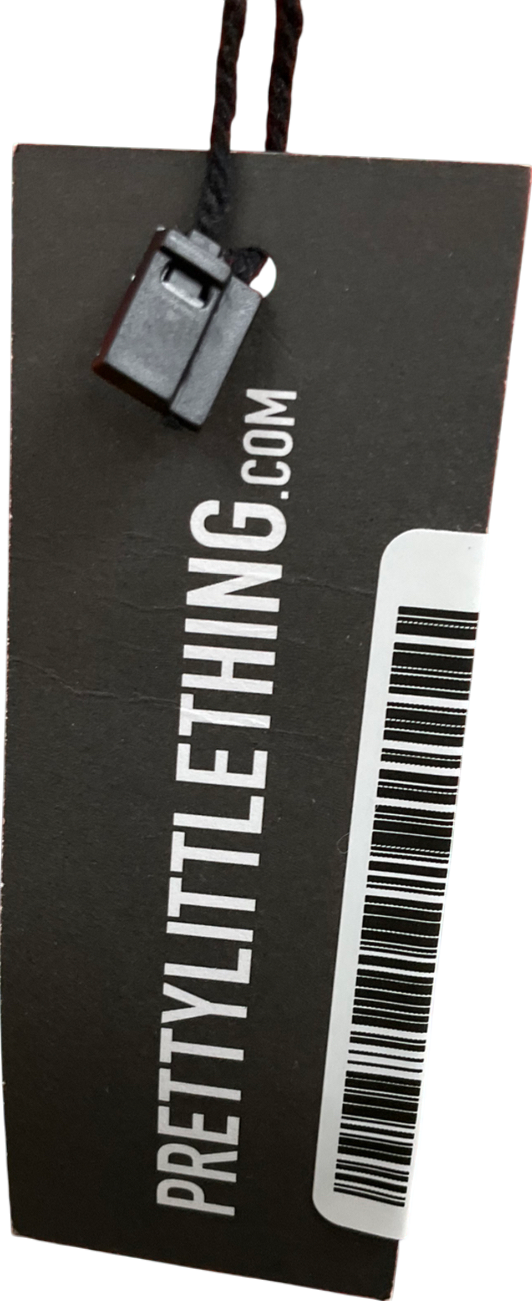 PrettyLittleThing Red Abstract Print Low Rise Slinky Micro Mini Skirt & Open Back Top UK 10