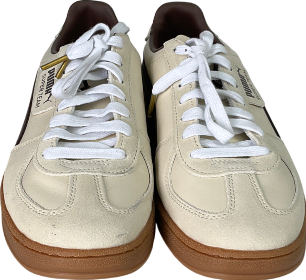 Puma Beige Palermo Leather Sneakers Unisex Trainers UK 7 EU 40 👠