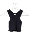 Hunza G Black Cropped Racer Top UK XS/S