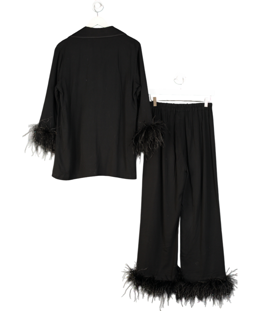 Sleeper Black Party Pyjama Set With Detachable Feathers UK S