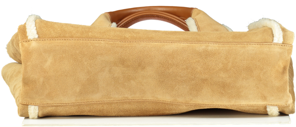 Hogan Tan H-bag suede tote bag