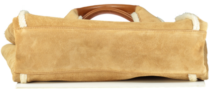 Hogan Tan H-bag suede tote bag