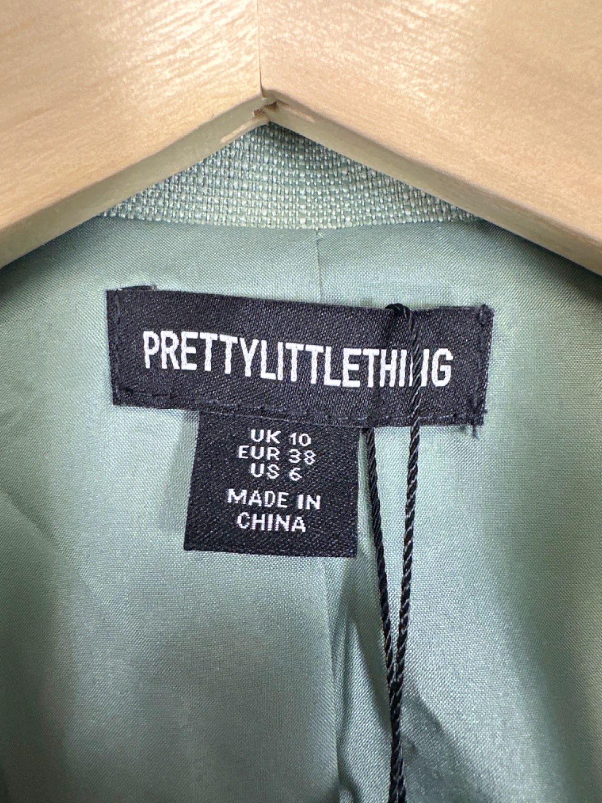 PrettyLittleThing Sage Green Blazer UK 10