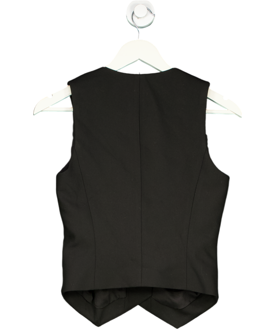 Karen Millen Black Clean Tailored Grosgrain Tipped Waistcoat UK 6