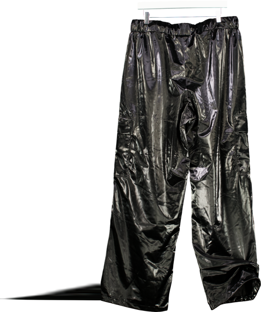 Rains Black Cargo Rain Pants Wide UK XL