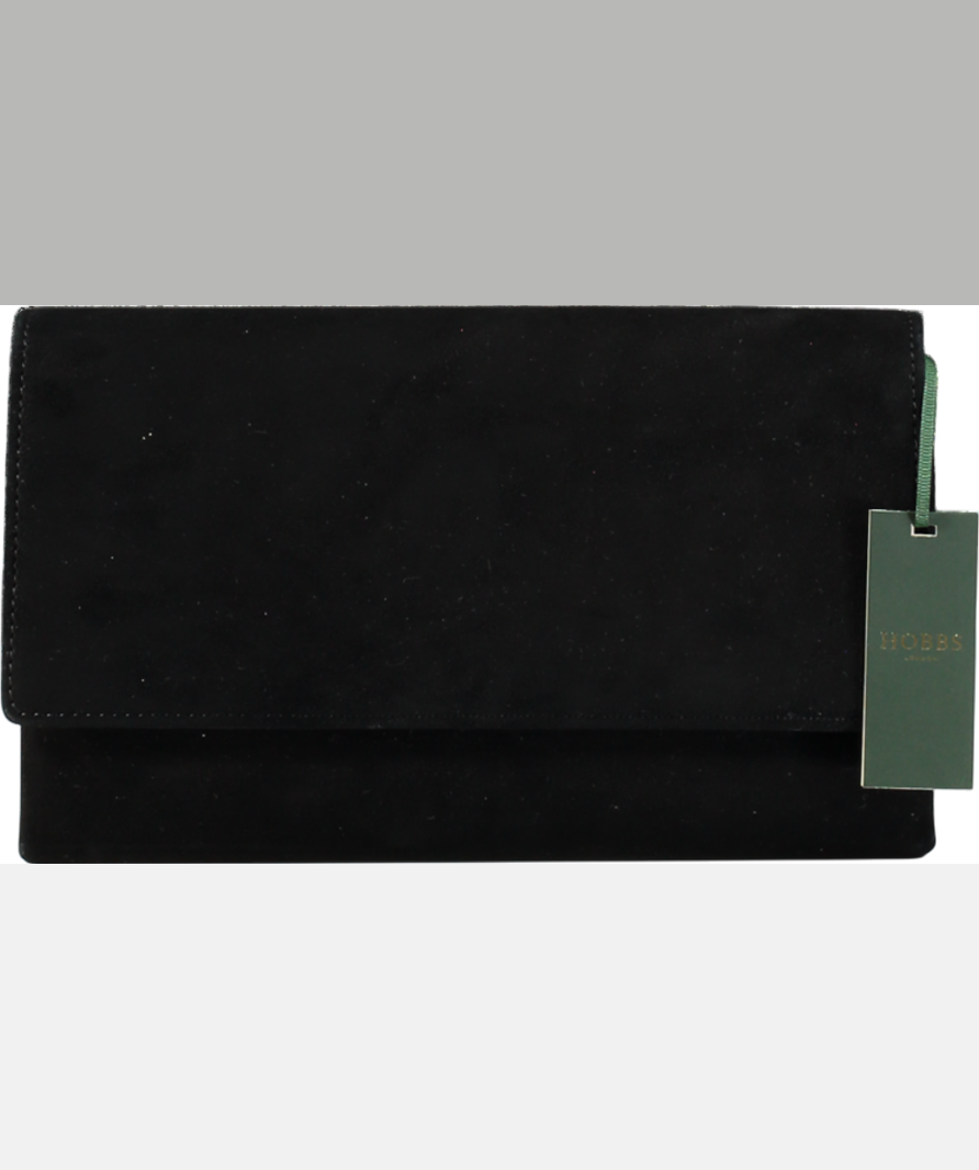 Hobbs Black Renata Suede Clutch Bag