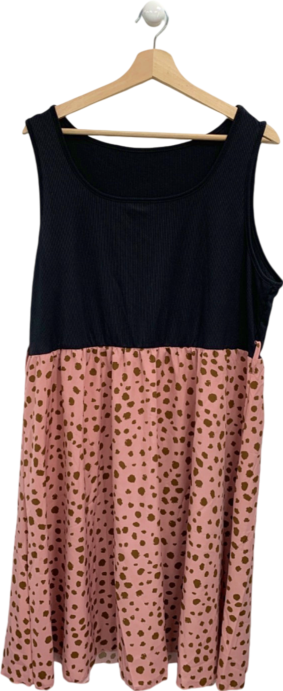 SHEIN Curve Black and Pink Leopard Print Dress UK 3XL