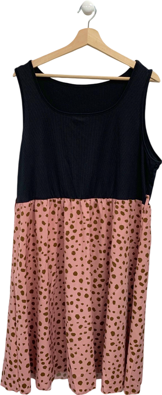 SHEIN Curve Black and Pink Leopard Print Dress UK 3XL