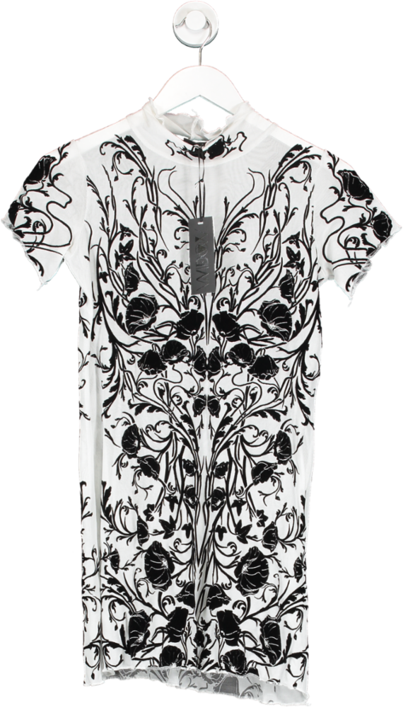 House of Widow White Floral Print Mini Dress UK M