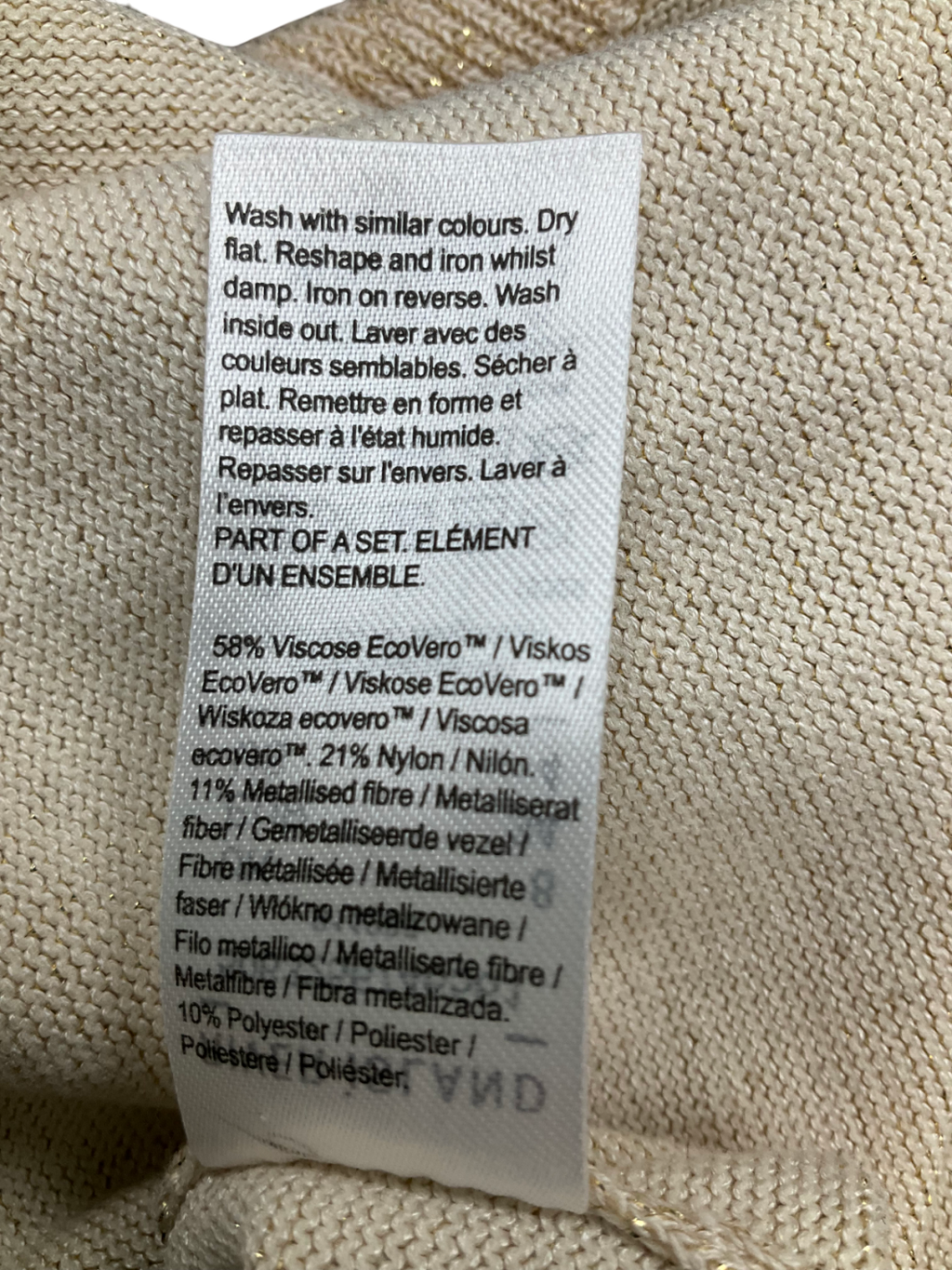 River Island Metallic Glitter Roll Neck Jumper UK 8