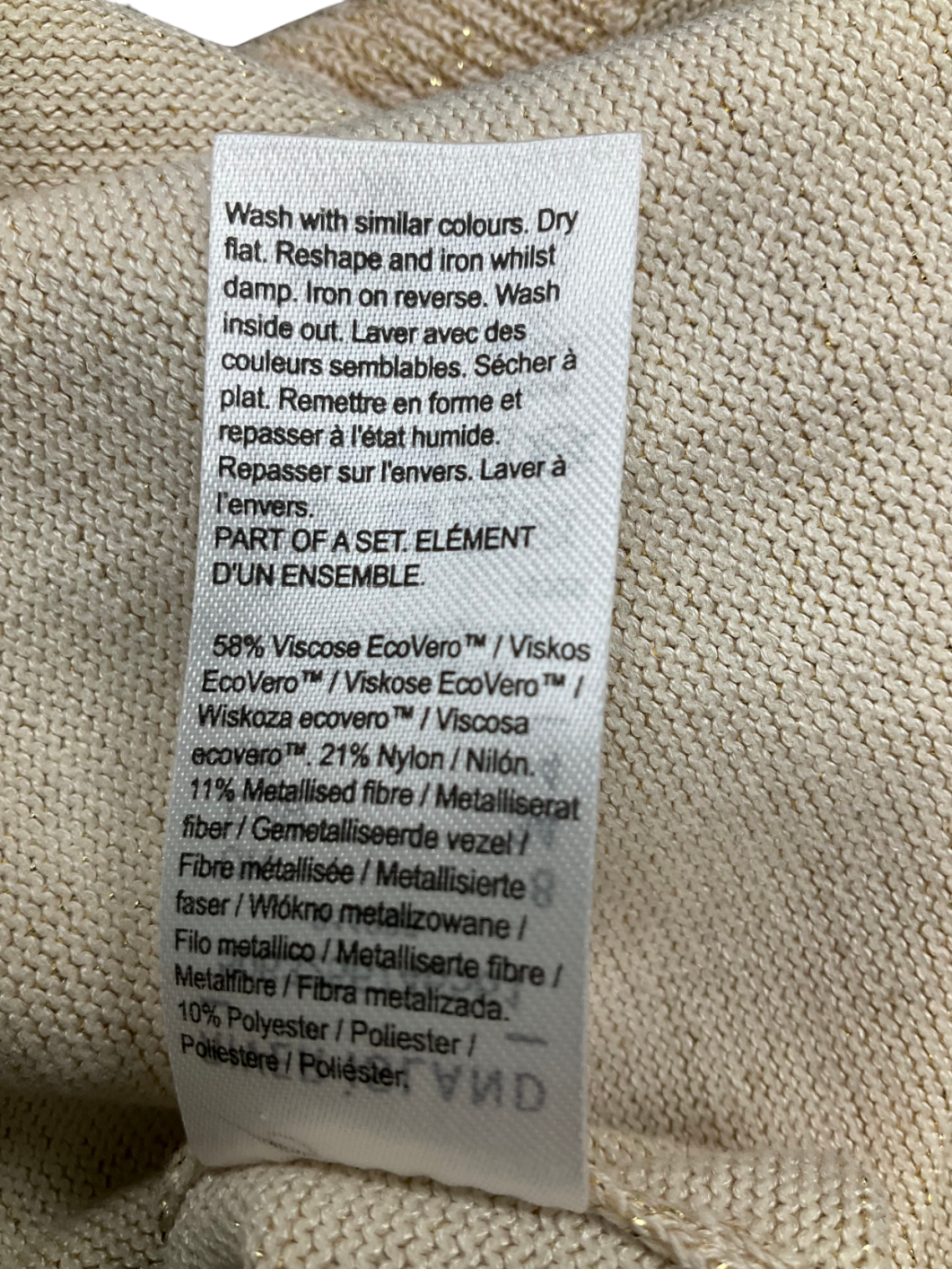 River Island Metallic Glitter Roll Neck Jumper UK 8