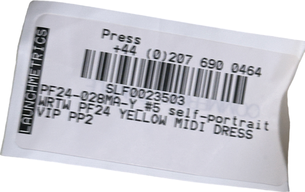 Self-Portrait Yellow Midi Dress UK 8