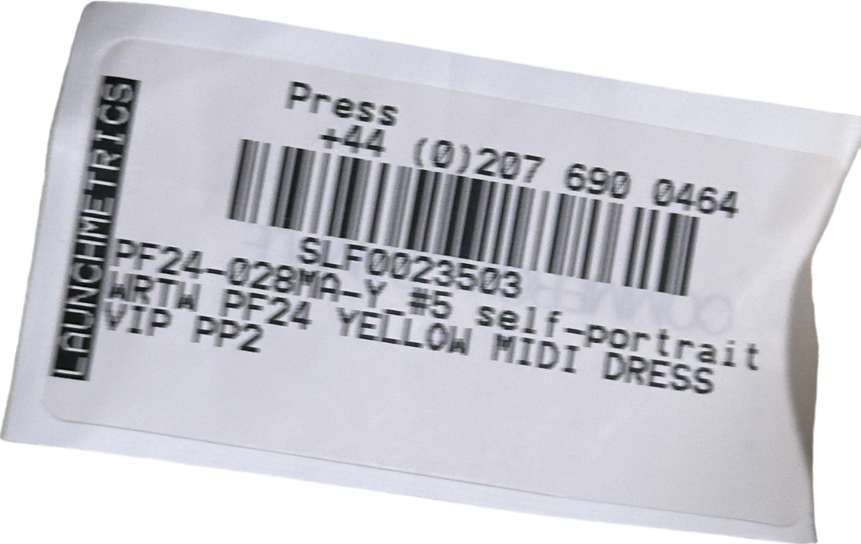 Self-Portrait Yellow Midi Dress UK 8