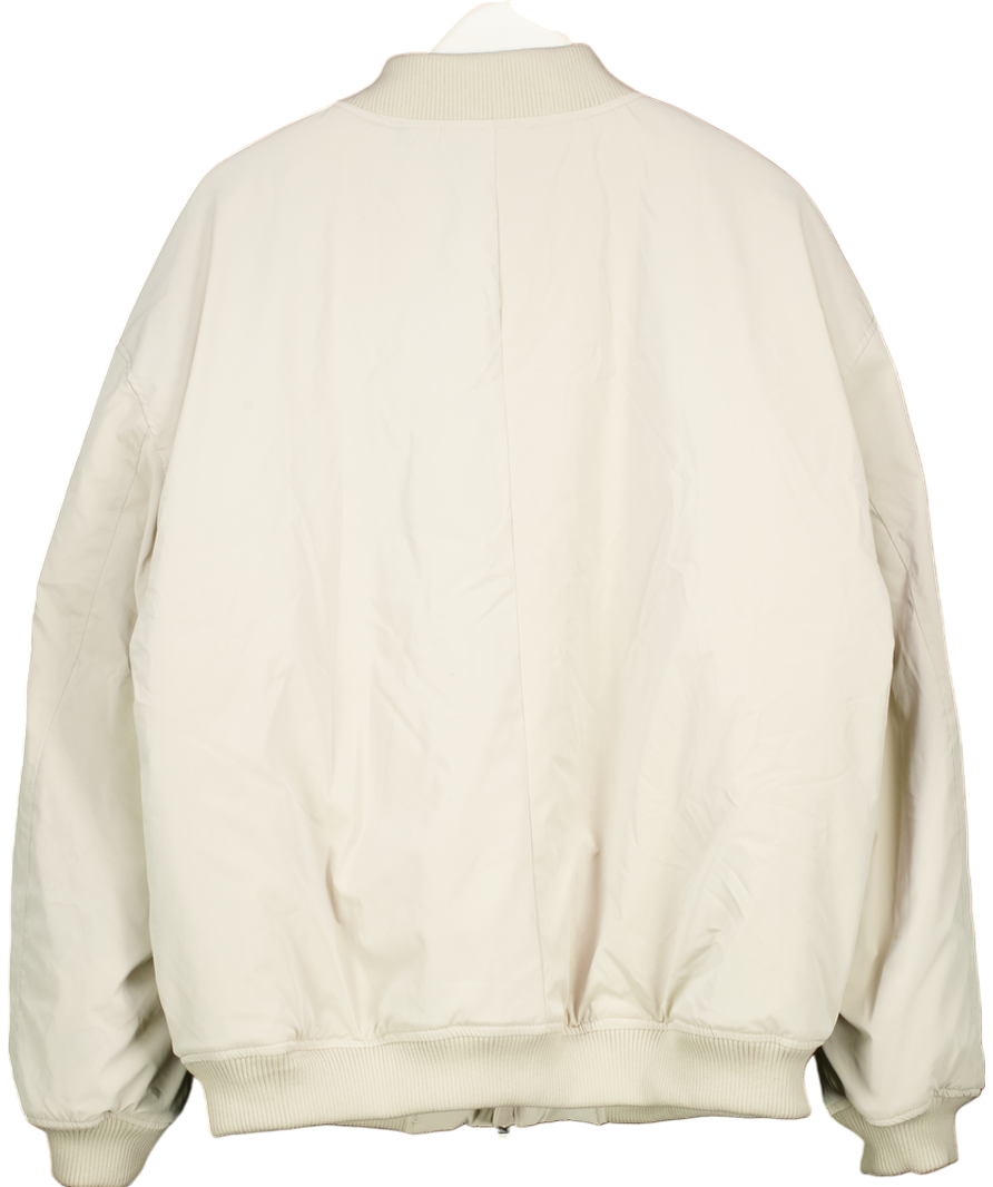 Hera Beige Oversize Bomber Jacket UK L