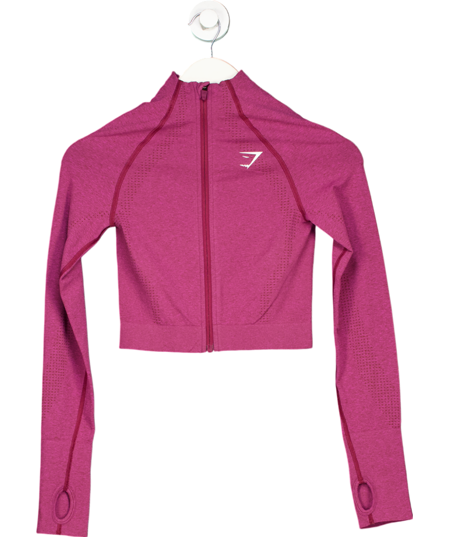 gymshark Pink Vital Seamless 2.0 Midi Zip Up Jacket UK S