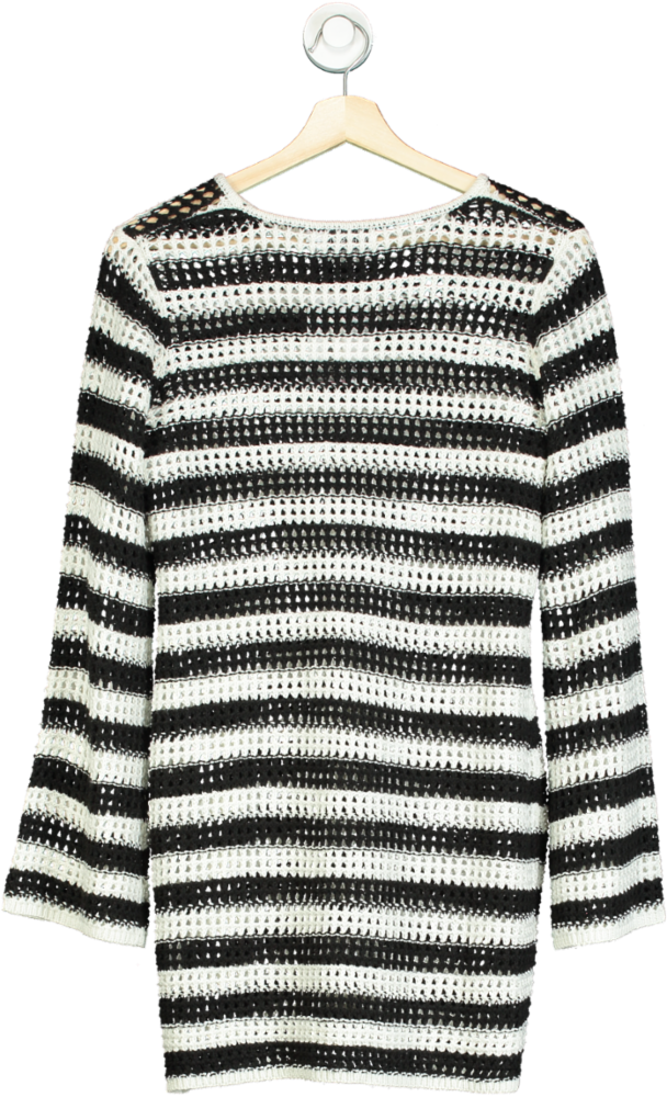 In The Style Black and White Striped Knit Dress UK 10/12