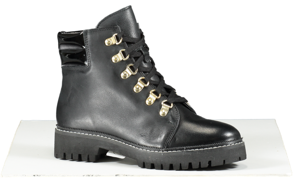 CARVELA Black Leather Biker Ankle Boots UK 3 EU 36 👠