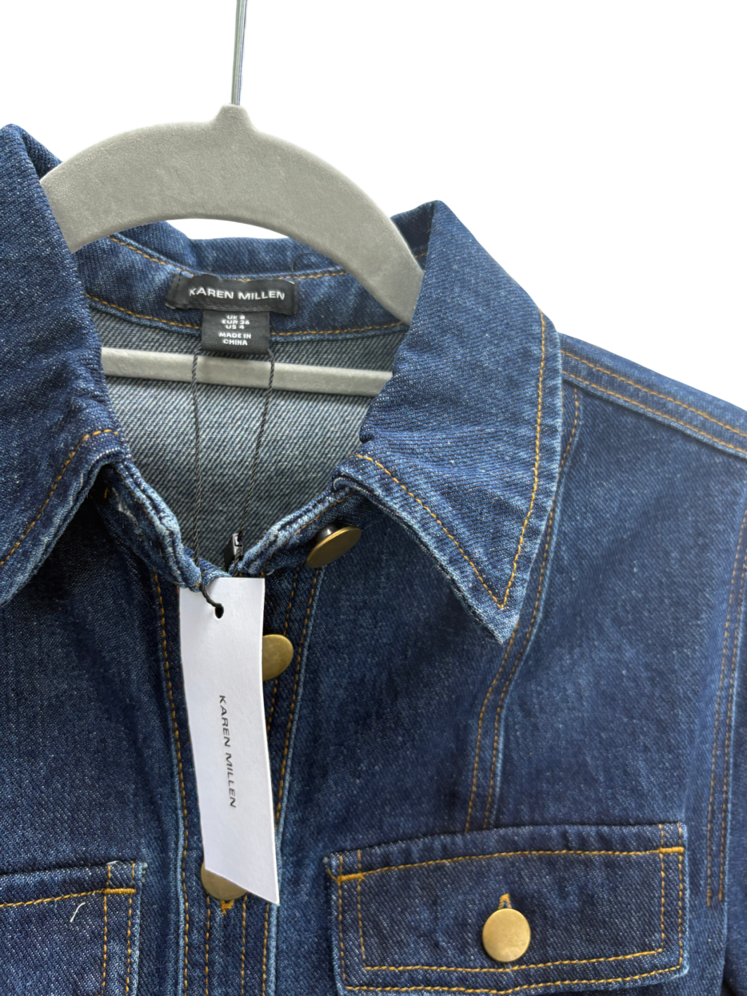 Karen Millen Blue Denim Maxi Shirt Dress UK 10